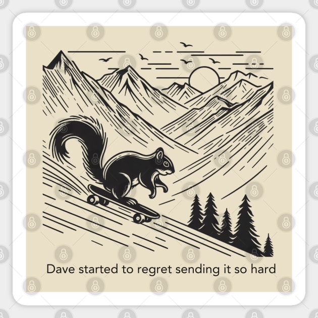 Squirrel Send Black Work Minimalist Sticker by BlackWork